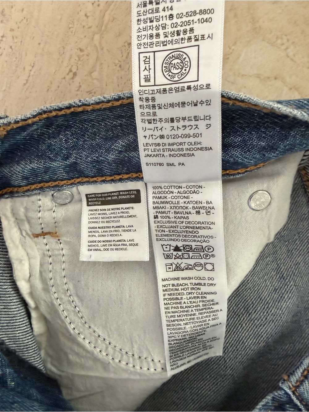 Levi's '94 Baggy Dad Jeans Worn Memory Mid Rise Wide Straight Blue Size 29x31 - Picture 9 of 9